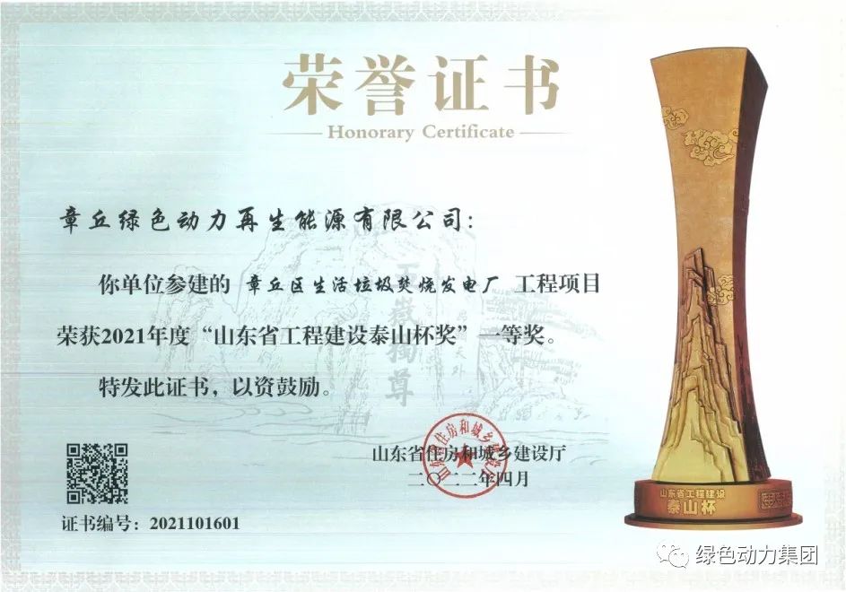 优发娱乐·(国际)官方网站章丘项目荣获“泰山杯”一等奖